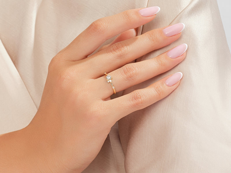 Scattered Gemstone Promise Ring
