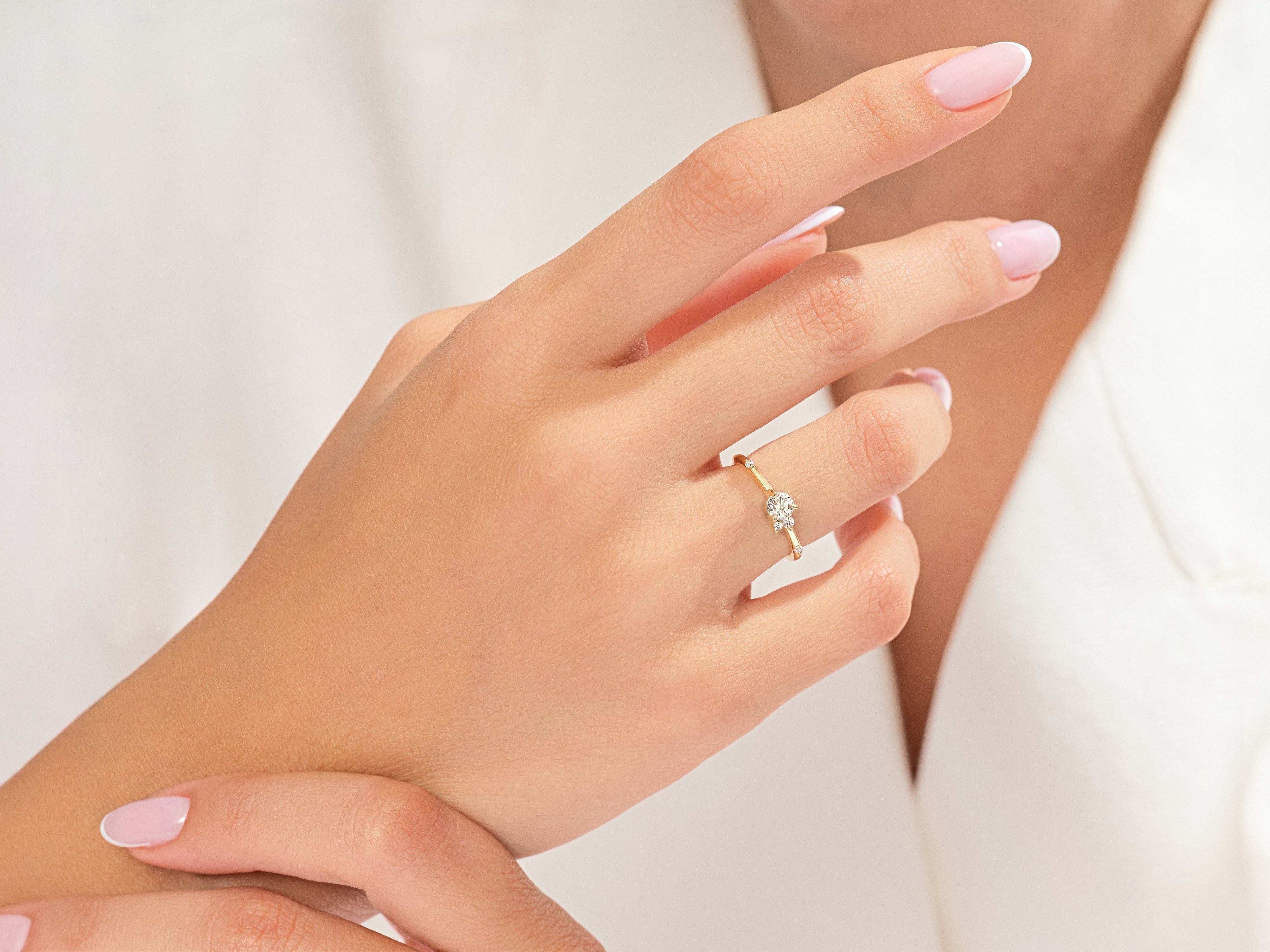 Scattered Gemstone Promise Ring