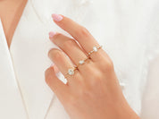 Scattered Gemstone Promise Ring