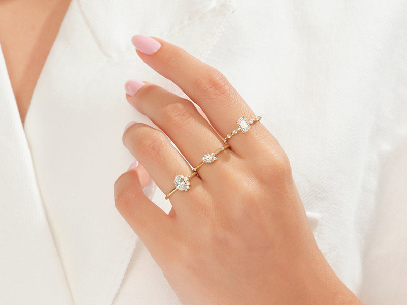 Scattered Gemstone Promise Ring
