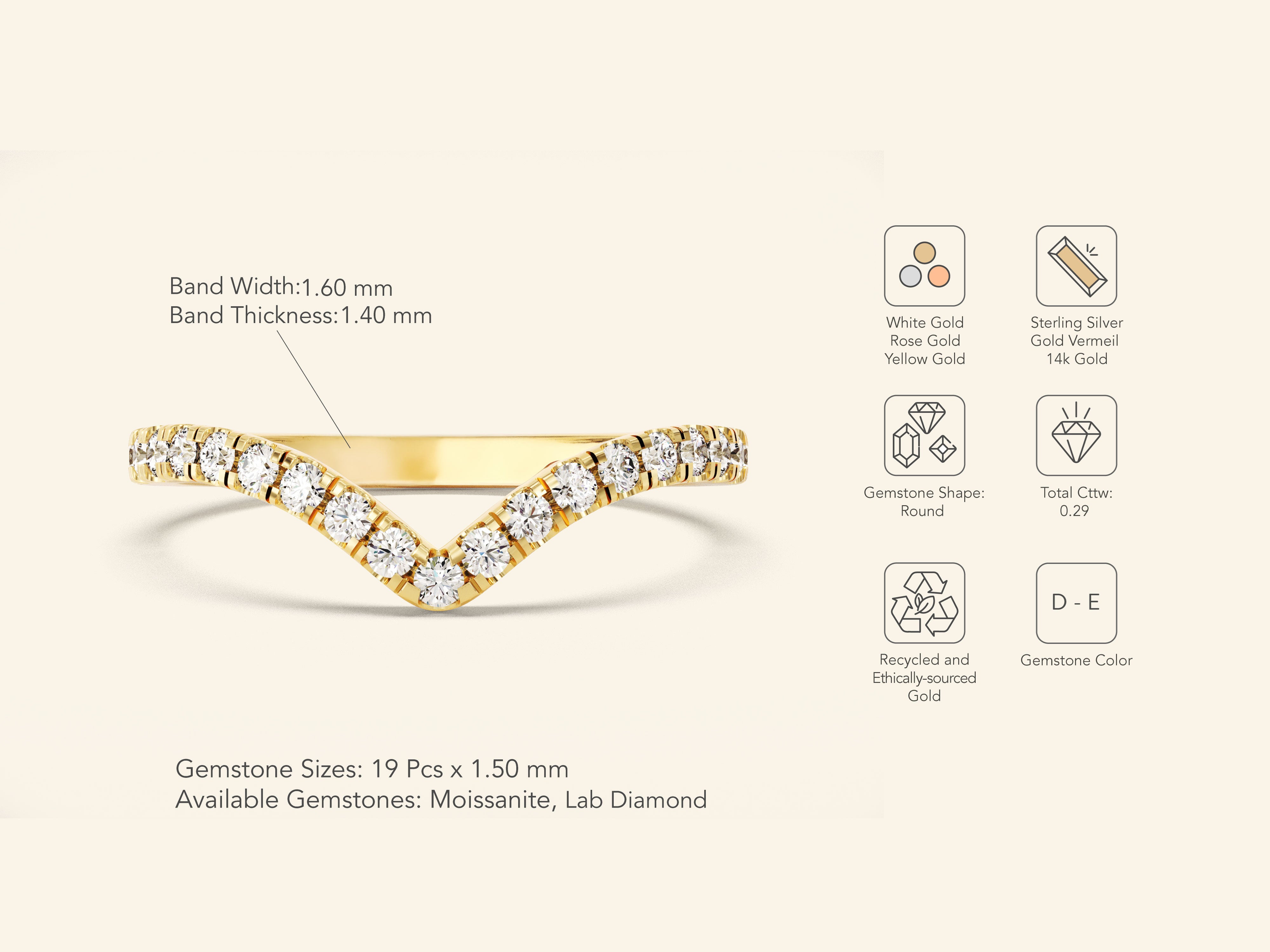 Graceful Curve Wedding Band