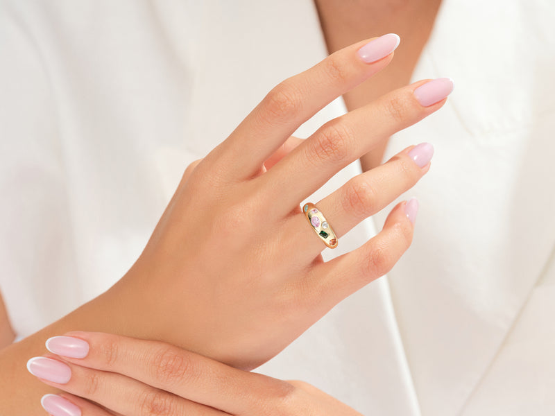Bold Multistone Promise Ring