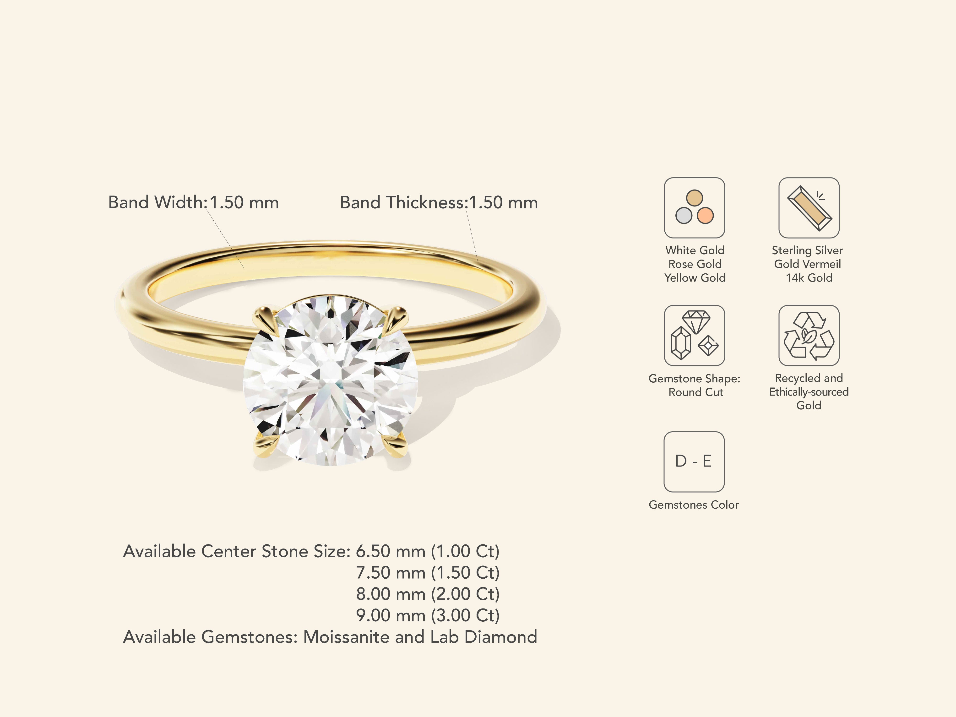 Round Solitaire Engagement Ring