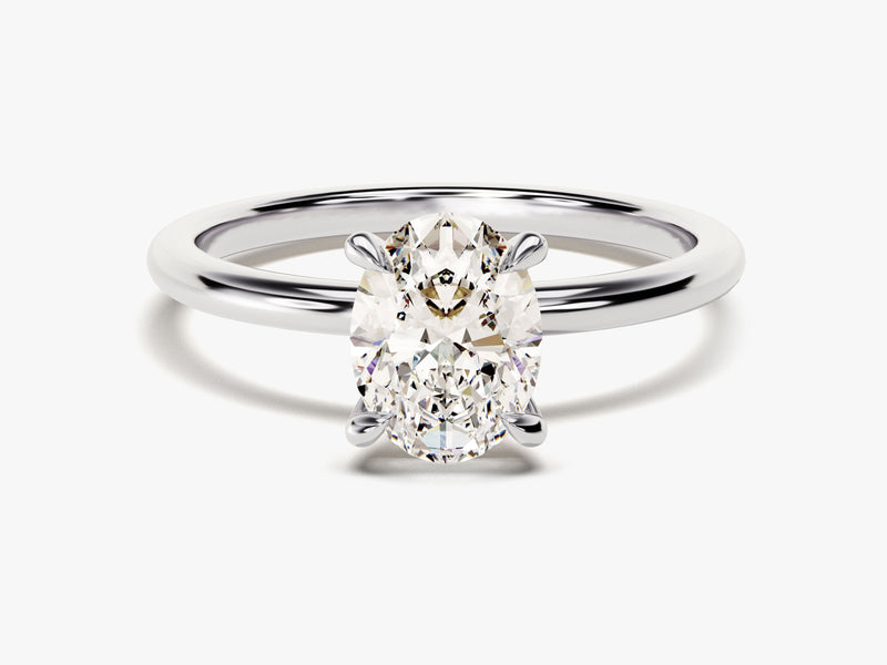 4-Prong Solitaire Oval Cut Lab Grown Diamond Engagement Ring (1.50 CT)