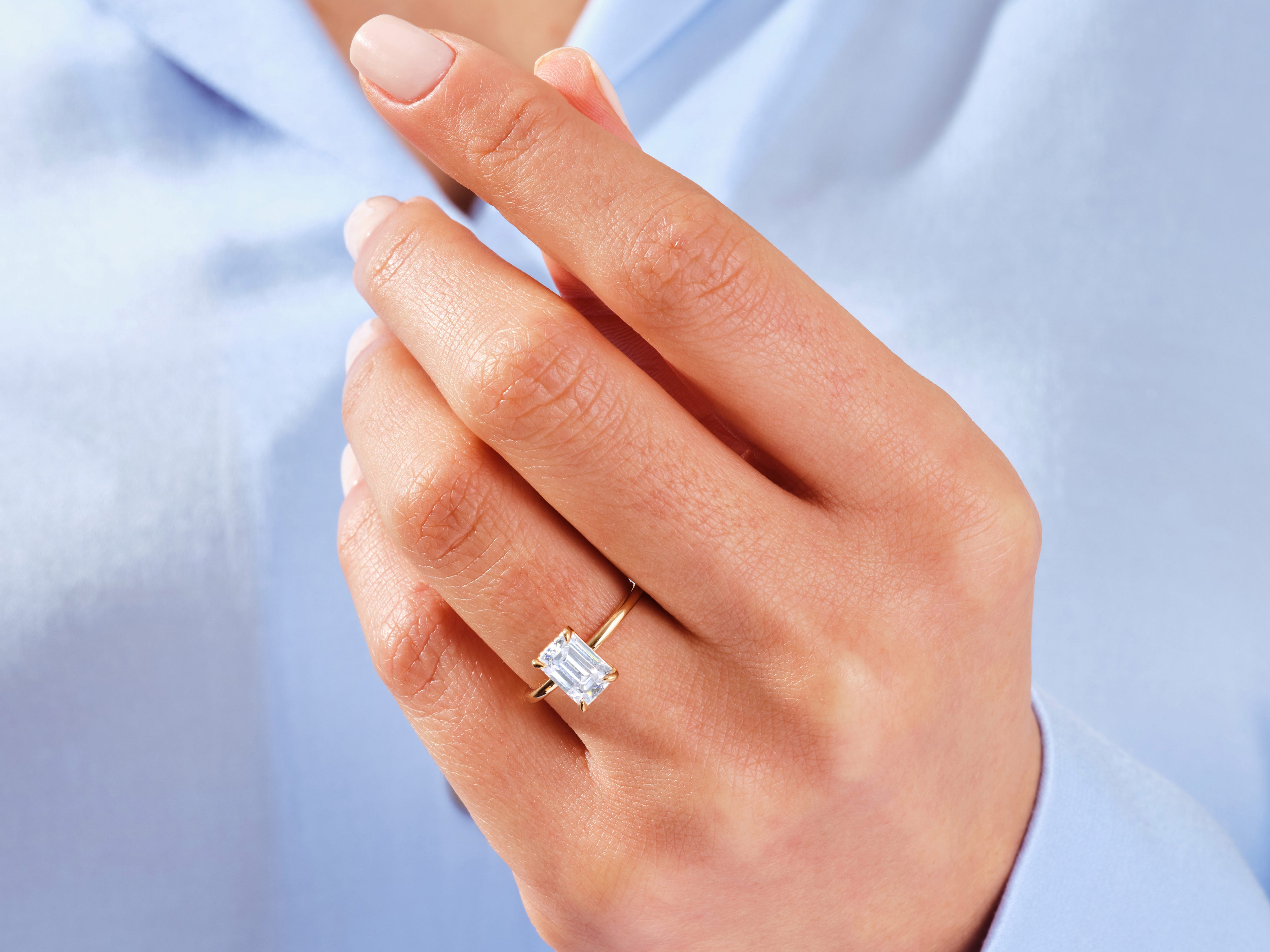 Emerald Solitaire Engagement Ring