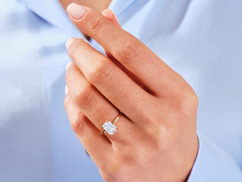 Emerald Solitaire Engagement Ring