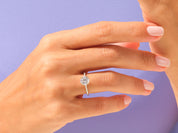 Round Cut Engagement Ring with Pave Set Side Stones