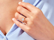 Round Cut Engagement Ring with Pave Set Side Stones