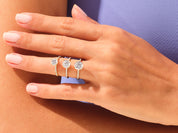 Round Cut Engagement Ring with Pave Set Side Stones