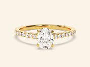 Oval Cut Engagement Ring with Pave Set Side Stones