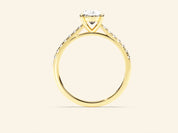 Oval Cut Engagement Ring with Pave Set Side Stones