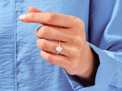 Oval Cut Engagement Ring with Pave Set Side Stones