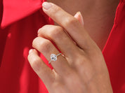 Oval Cut Engagement Ring with Pave Set Side Stones