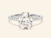 Oval Cut Engagement Ring with Pave Set Side Stones
