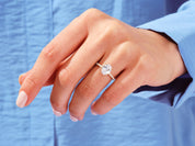 Oval Cut Engagement Ring with Pave Set Side Stones