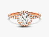 Round Cut Lab Grown Diamond Round Halo Engagement Ring (1.00 CT)