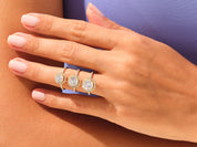 Round Halo Engagement Ring with Pave Set Side Stones