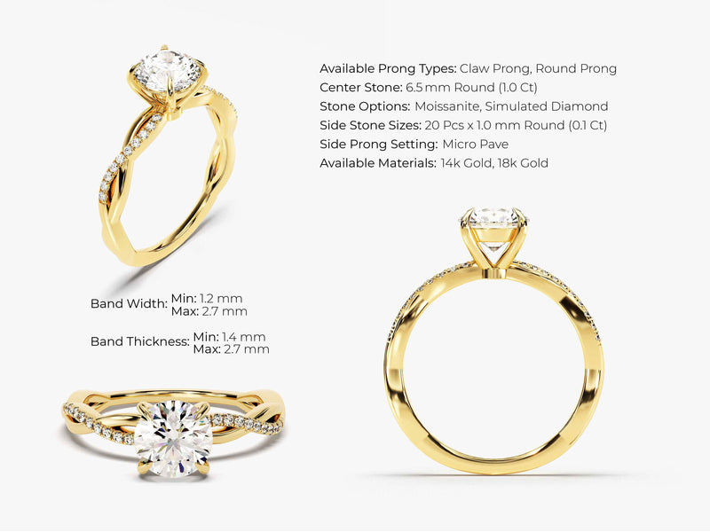 Twist Lab Grown Diamond Engagement Ring (1.00 CT)