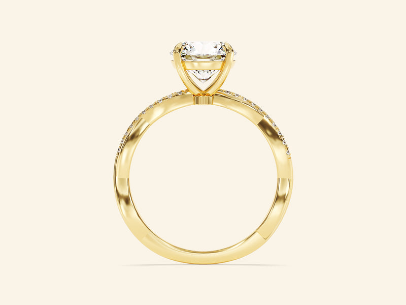 Round Twisted Engagement Ring