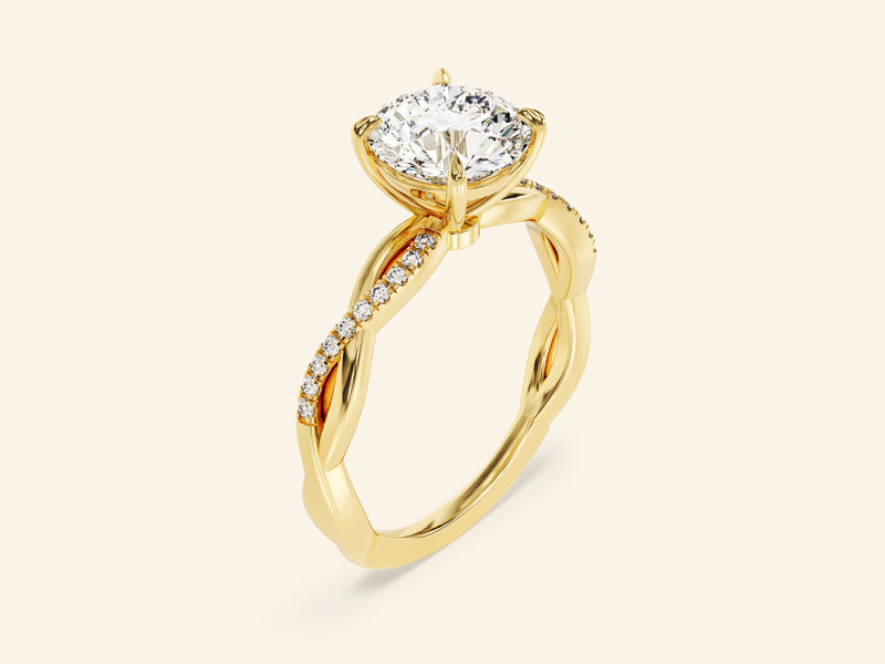 Round Twisted Engagement Ring