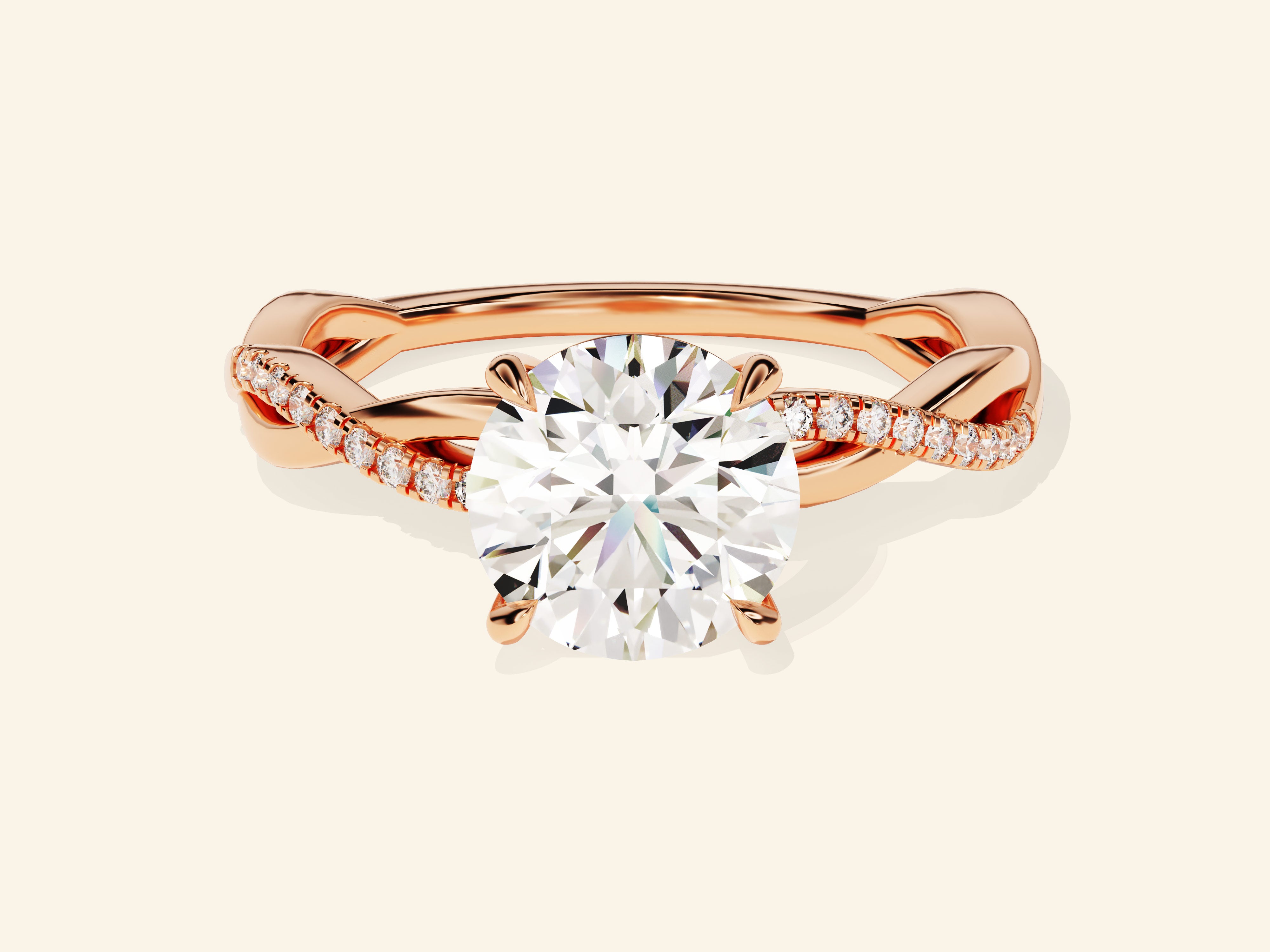 Round Twisted Engagement Ring