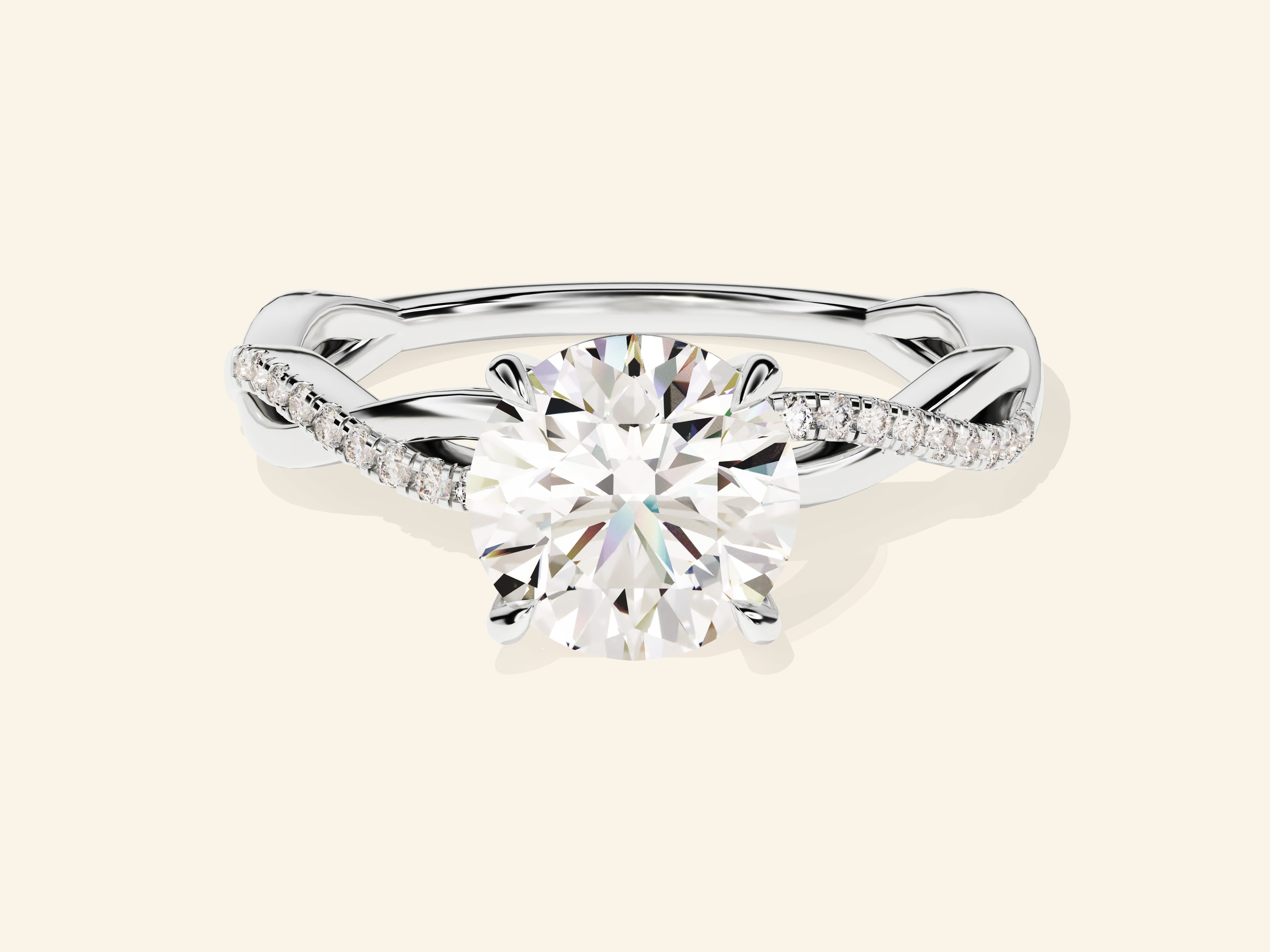 Round Twisted Engagement Ring