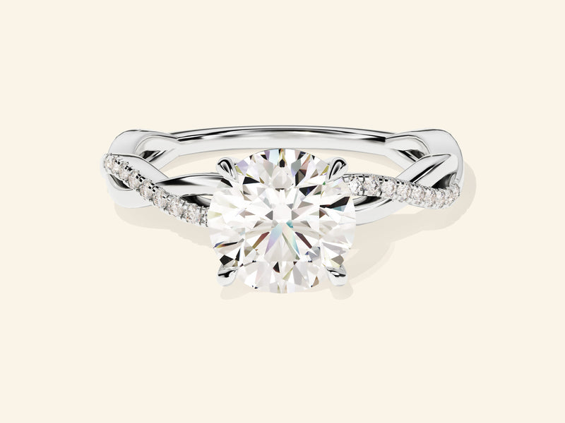 Round Twisted Engagement Ring