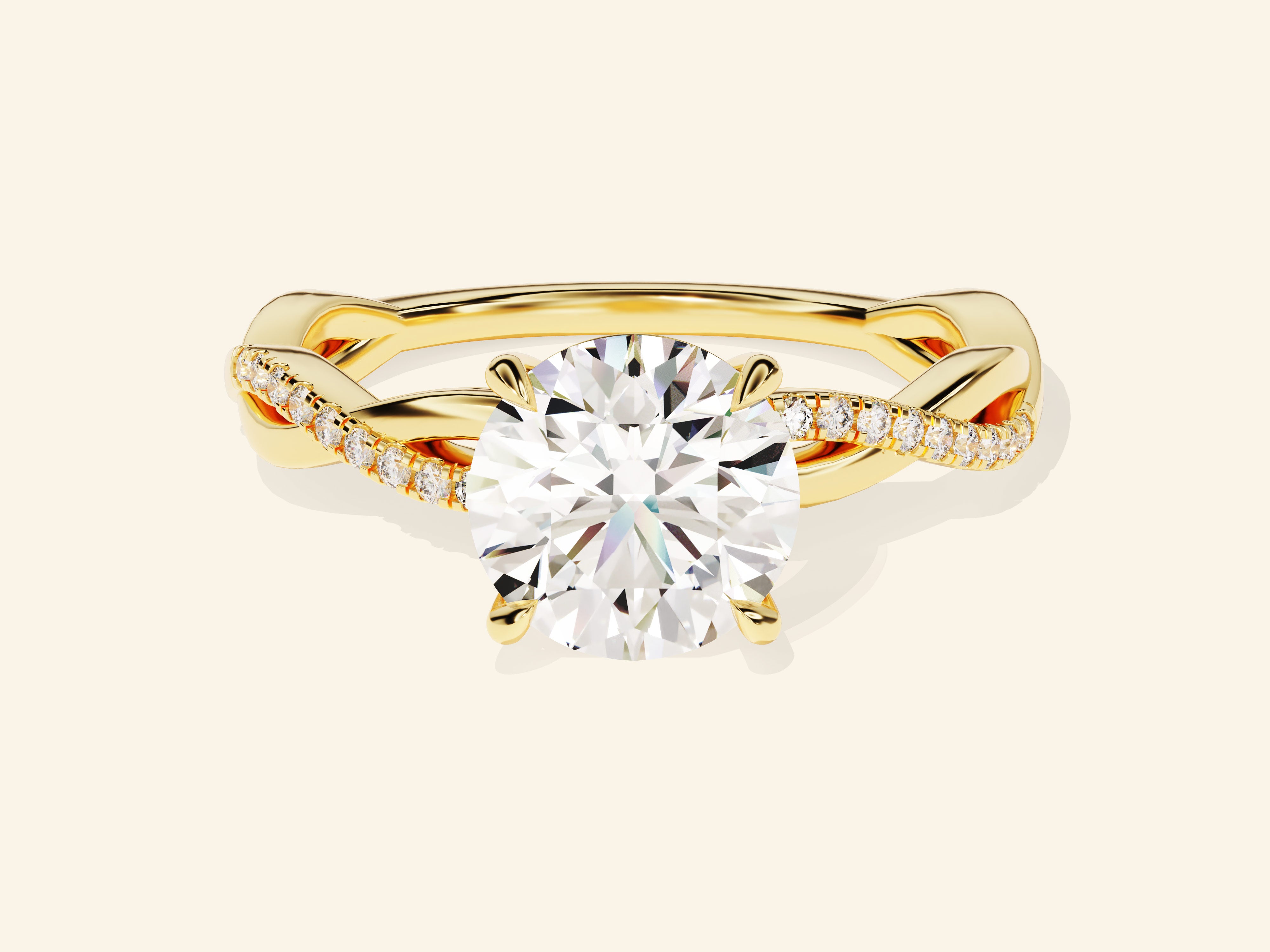 Round Twisted Engagement Ring