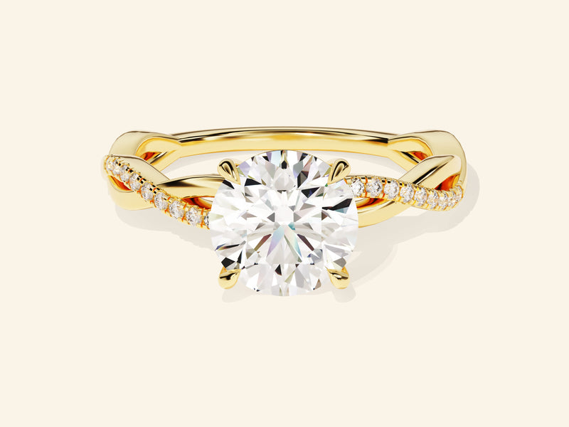 Round Twisted Engagement Ring
