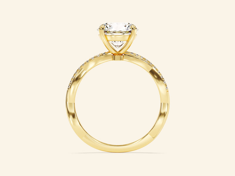Round Twisted Engagement Ring