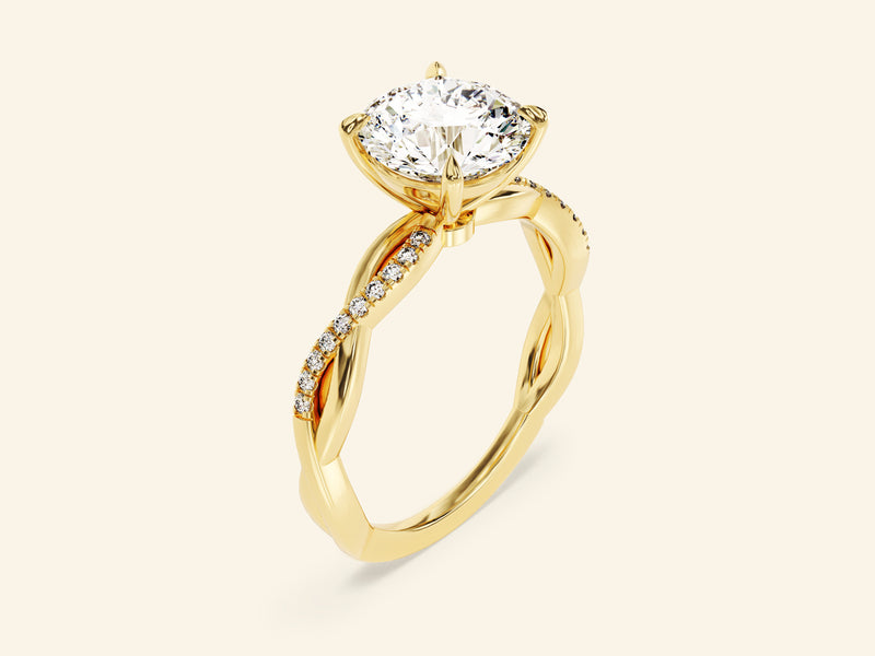 Round Twisted Engagement Ring
