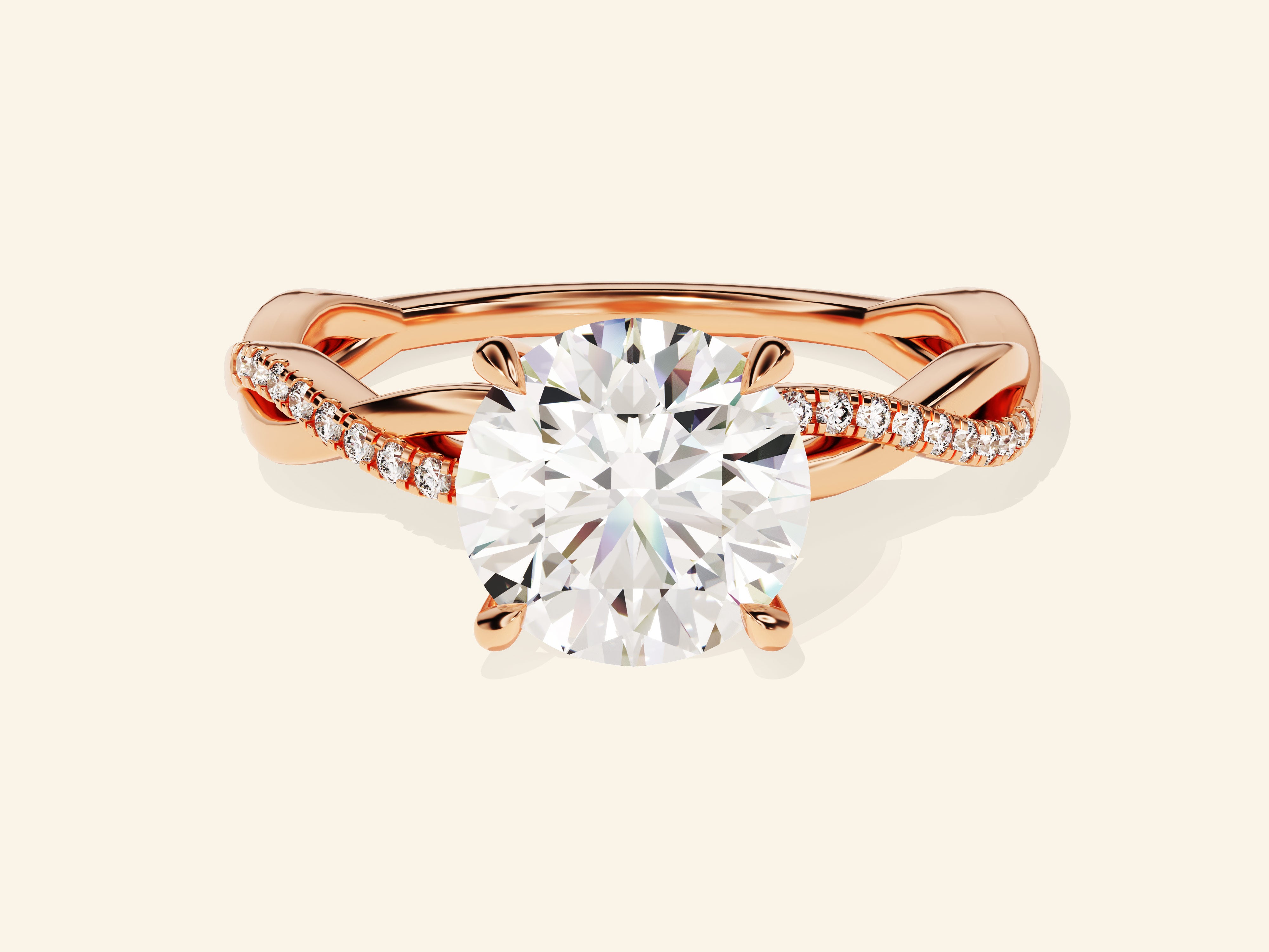 Round Twisted Engagement Ring