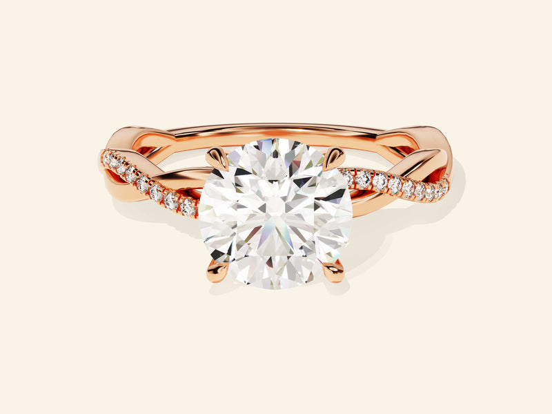 Round Twisted Engagement Ring