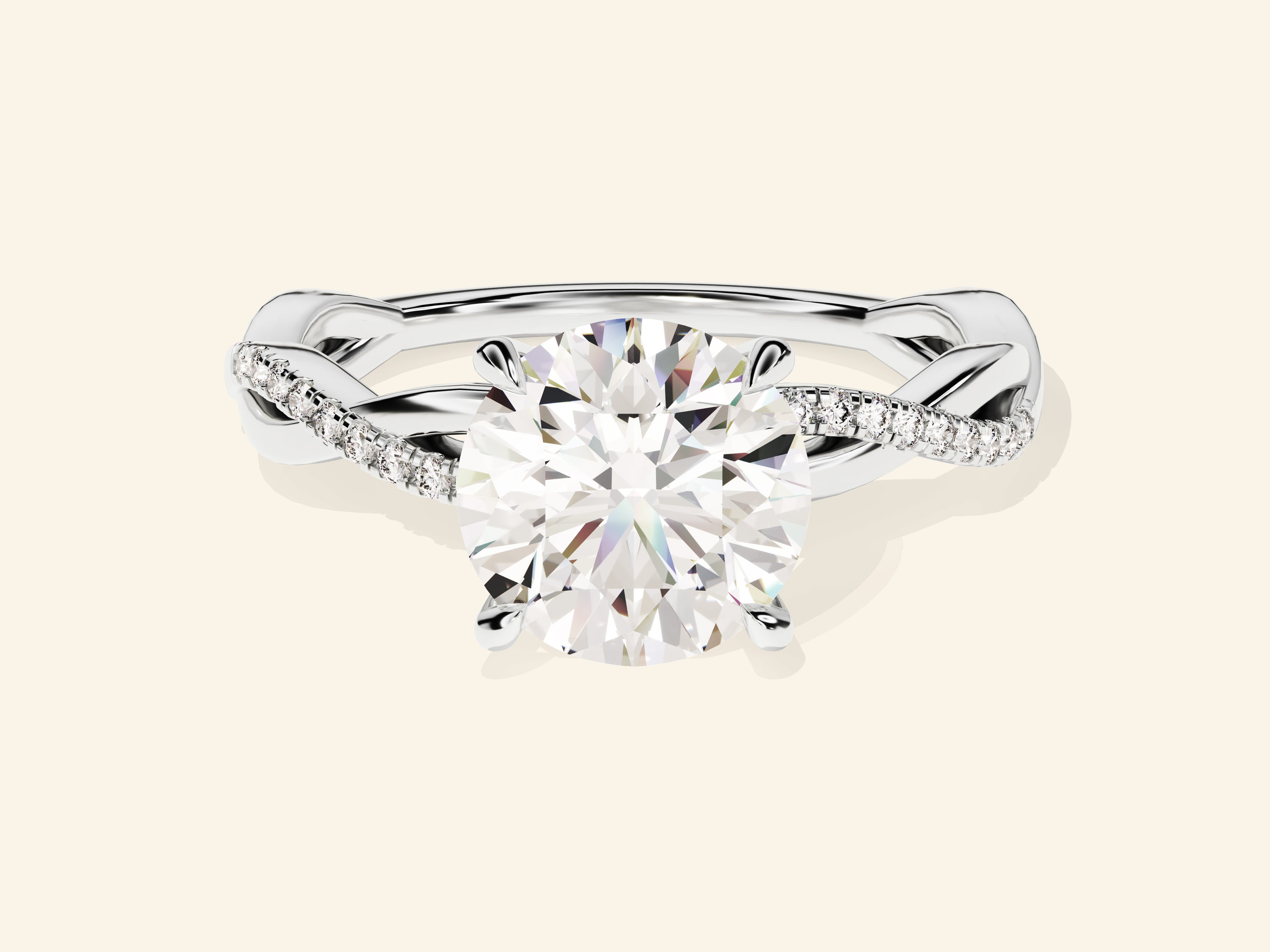 Round Twisted Engagement Ring