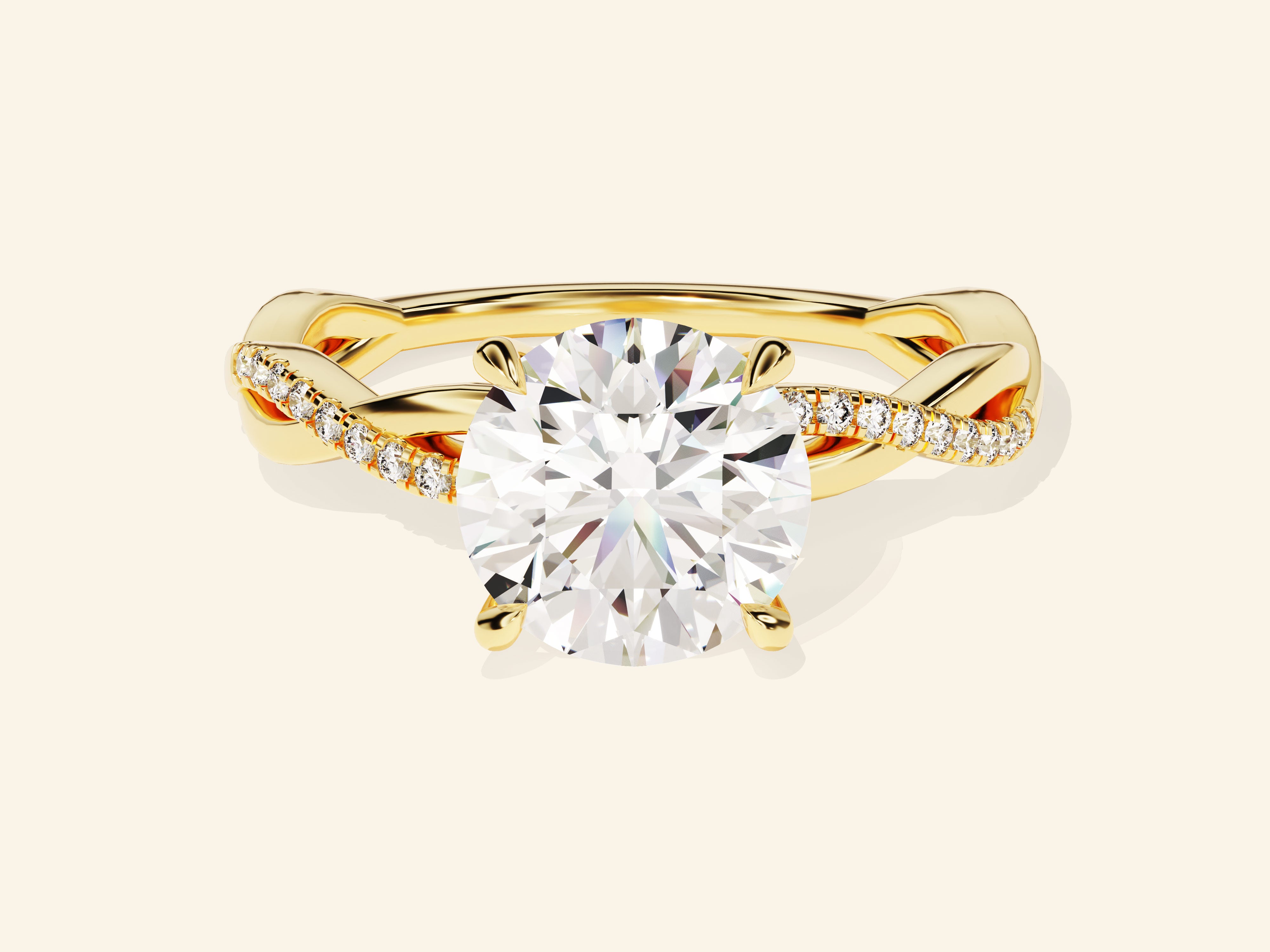 Round Twisted Engagement Ring