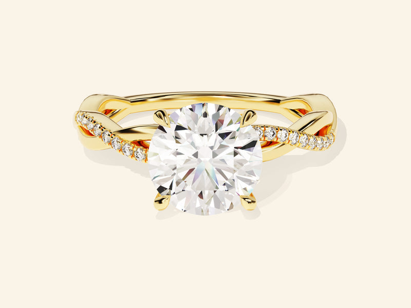Round Twisted Engagement Ring
