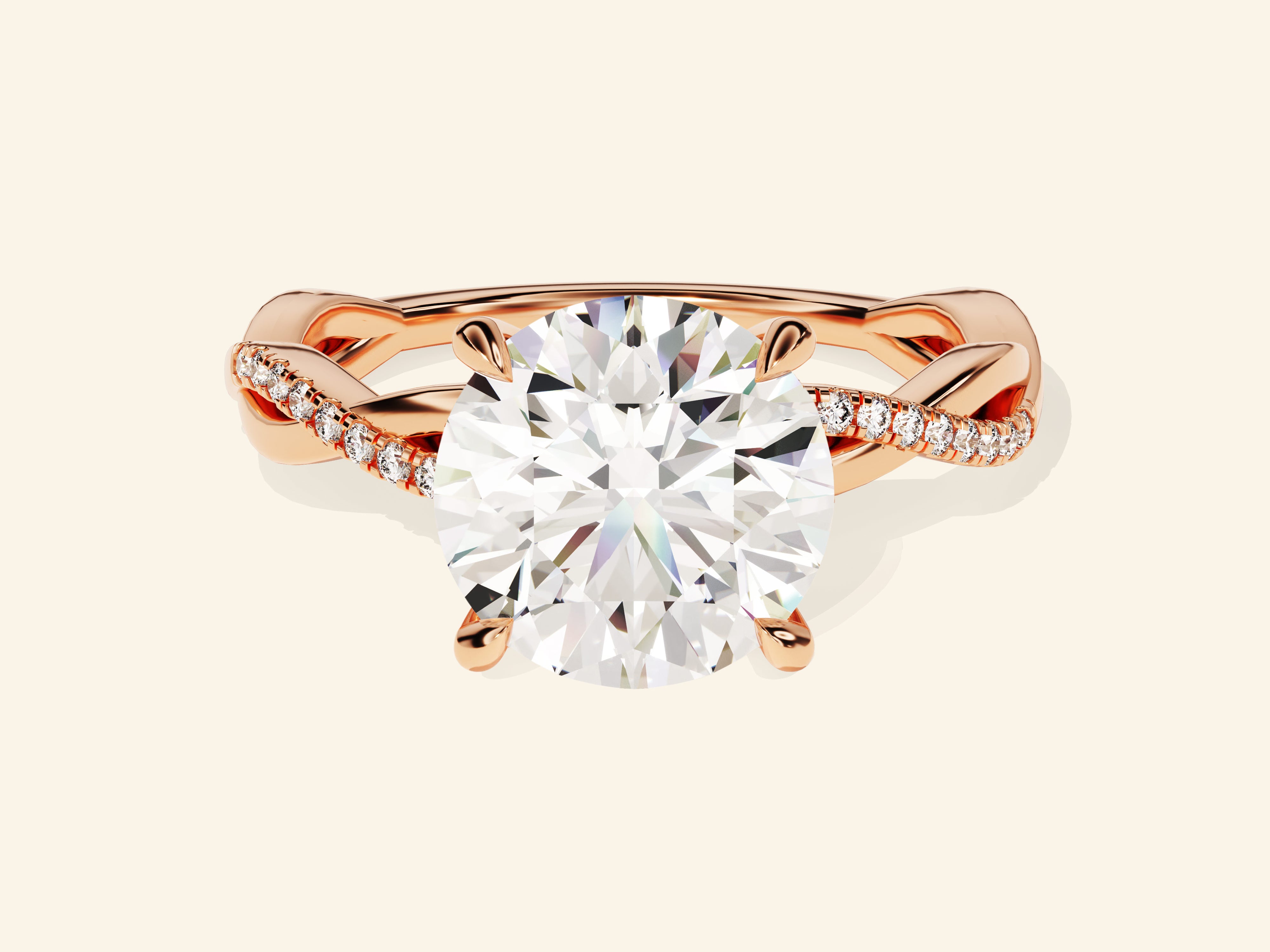 Round Twisted Engagement Ring