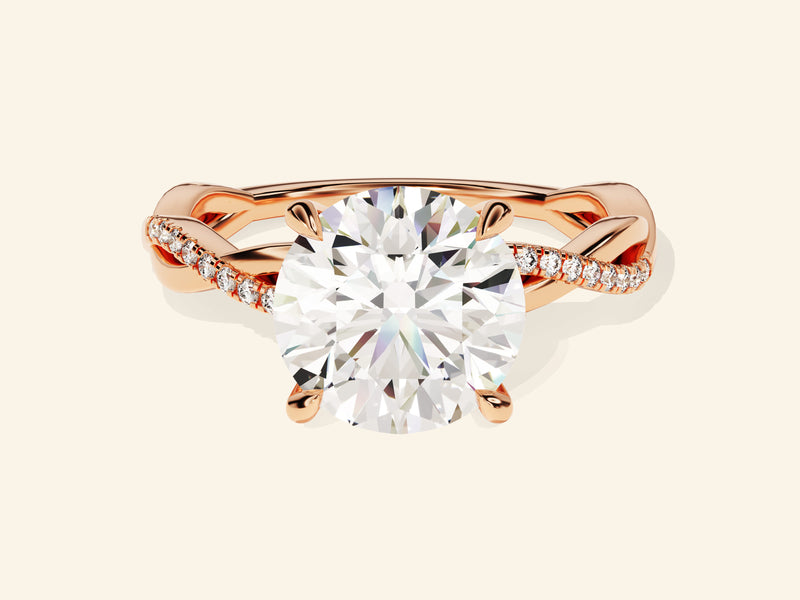 Round Twisted Engagement Ring