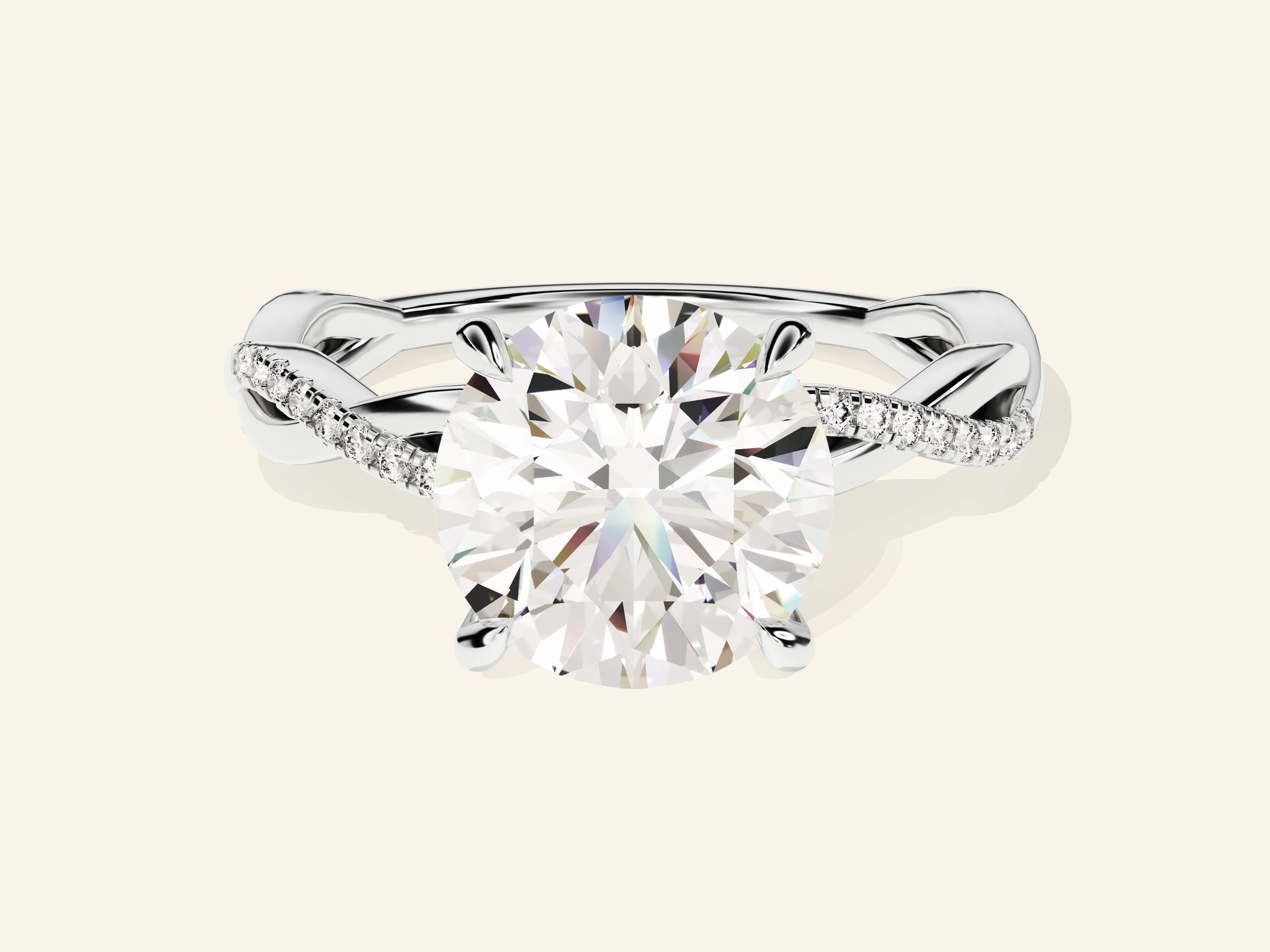 Round Twisted Engagement Ring