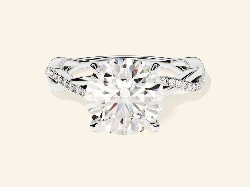 Round Twisted Engagement Ring