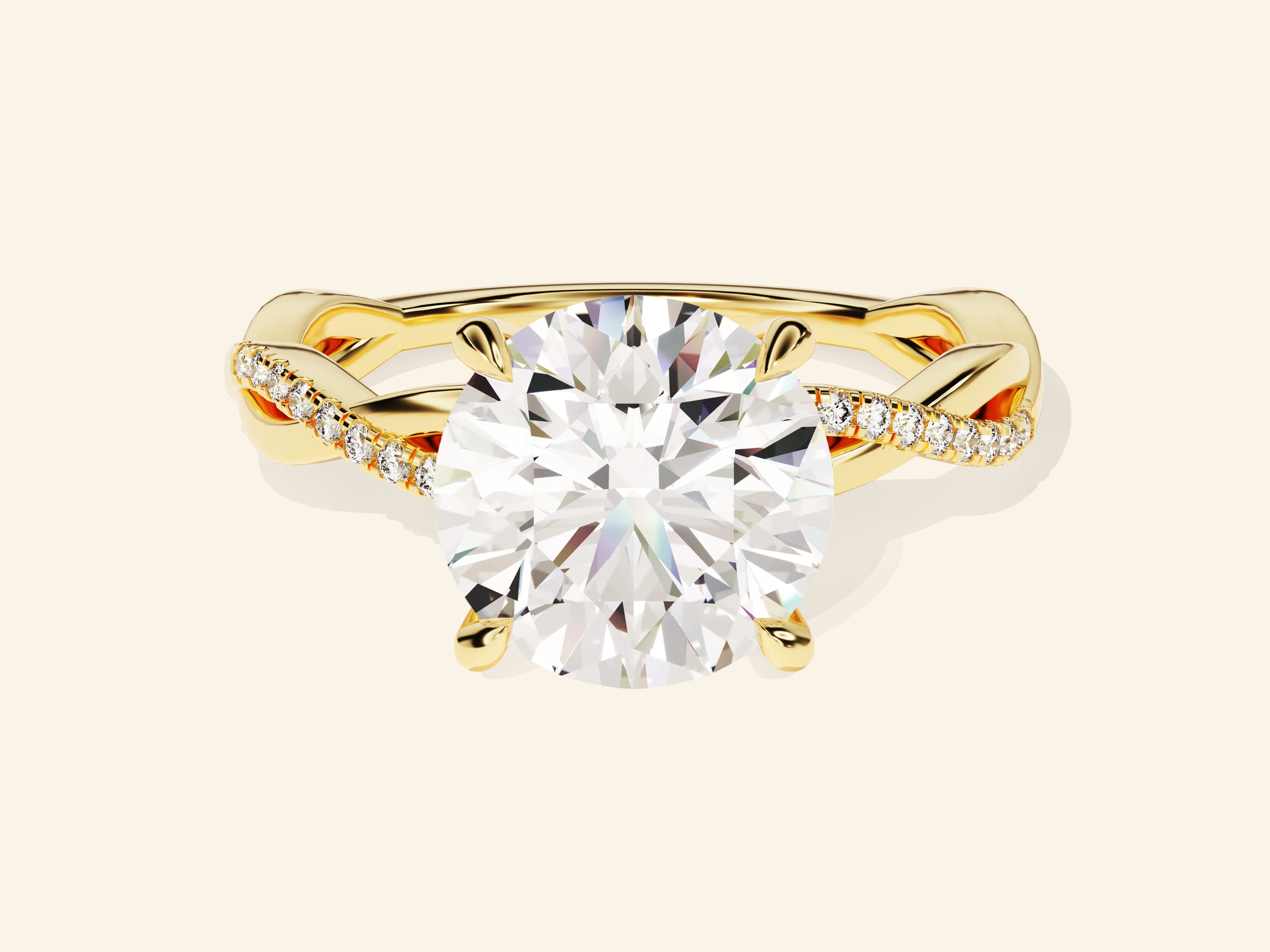 Round Twisted Engagement Ring