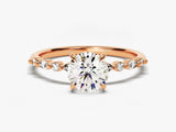 Alternating Marquise Sidestone Lab Grown Diamond Engagement Ring (1.00 CT)