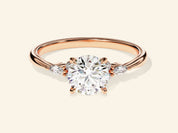 Cluster Accent Round Cut Engagement Ring