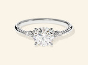 Cluster Accent Round Cut Engagement Ring