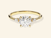 Cluster Accent Round Cut Engagement Ring