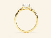 Cluster Accent Round Cut Engagement Ring