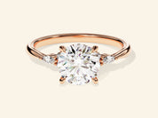 Cluster Accent Round Cut Engagement Ring