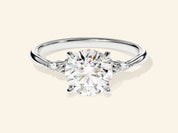 Cluster Accent Round Cut Engagement Ring