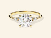 Cluster Accent Round Cut Engagement Ring