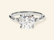 Cluster Accent Round Cut Engagement Ring